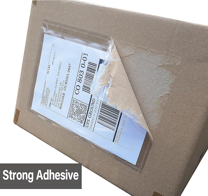 BEUYI Clear 9.5'' x 6.7'' Packing List Envelopes, Adhesive Shipping Label Pouches/Sleeves, Easily Fits Half of Letter-Size Paper (120 Pack)