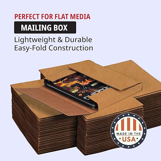 Tape Logic TLM1081K Easy-Fold Mailers, 10 1/4 x 8 1/4 x 1 1/4, Kraft (Pack of 50)