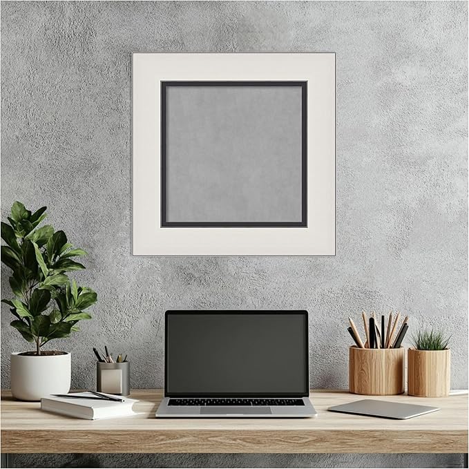 Amanti Art Silver Framed Magnetic Board 18x18 X-Small Vision Board for use with Magnets, 100% Metal Sheet to Display Items as Office Decor or for Home Organization in mudroom, Kitchen or Kids Room