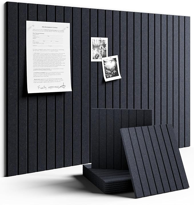 Fluxynara Large Felt Bulletin Board 36" x 24" Cork Board Alternative-6 Pack with 40 Safe Removable Adhesive Tabs, Cork Boards for Walls Cork Board for Home Office Classroom Pin Board-Navy Blue