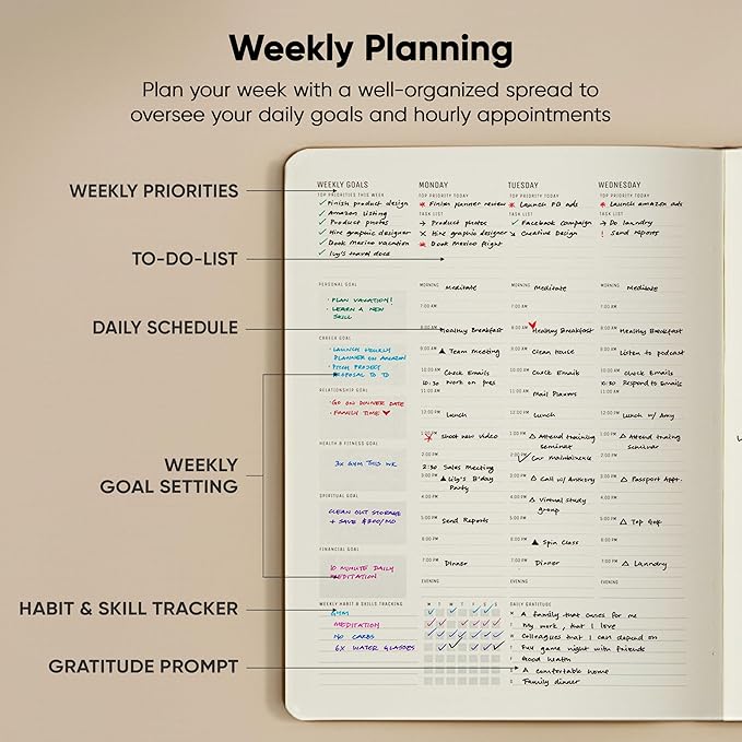 Hourly Planner & Appointment Book (8.5” x 11”) - Premium Hourly Planner with Daily Schedule & 30-Minute Time Slots for Better Time Management by PRODUCTIVITY STORE (A4, Brown)