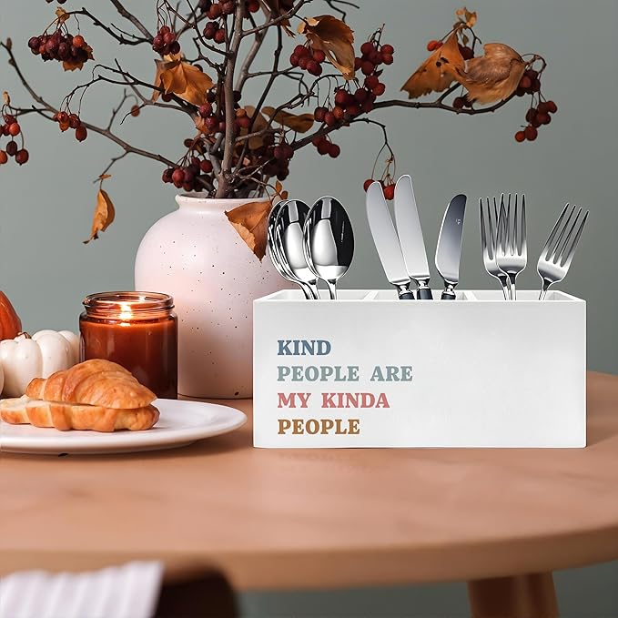 Exqcom Kind People Are My Kinda People Pen Pencil Holder, Teacher Appreciation Gifts, Positive Affirmations Humorous Pencil Pen Holder Organizer for Teacher Office Desk Accessories