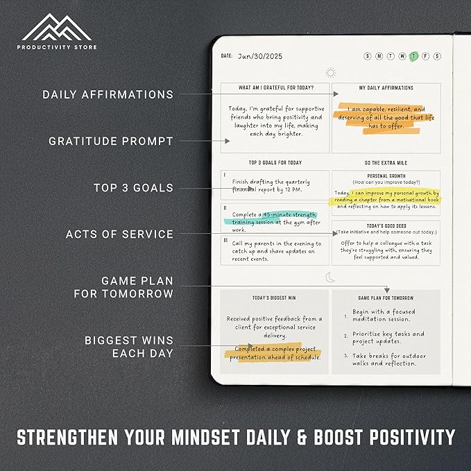 PRODUCTIVITY STORE Better Man Journal - Gratitude Journal – 5 Minute Journal - Reflection Manifestation Journal for Mindfulness & Self Care Journal – Goal/Guided Gratitude Journal for Men