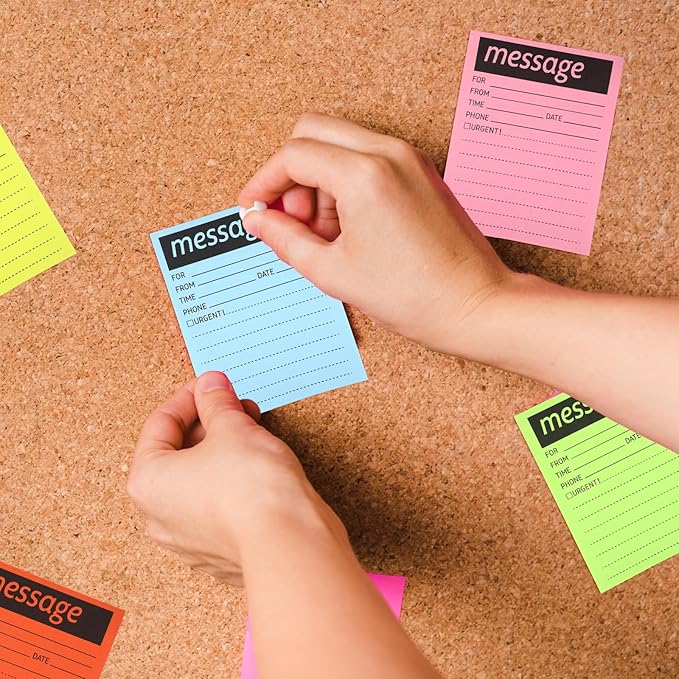 9Pack Phone Message Pads for Office, 4 x 5 Inch Self-Stick Note Pads, While You were Out Message Pad Neon Sticky Notes, Urgent Sticky Note for Work Call, Office Supplies, 50 Sheets/Pack (Style-B)