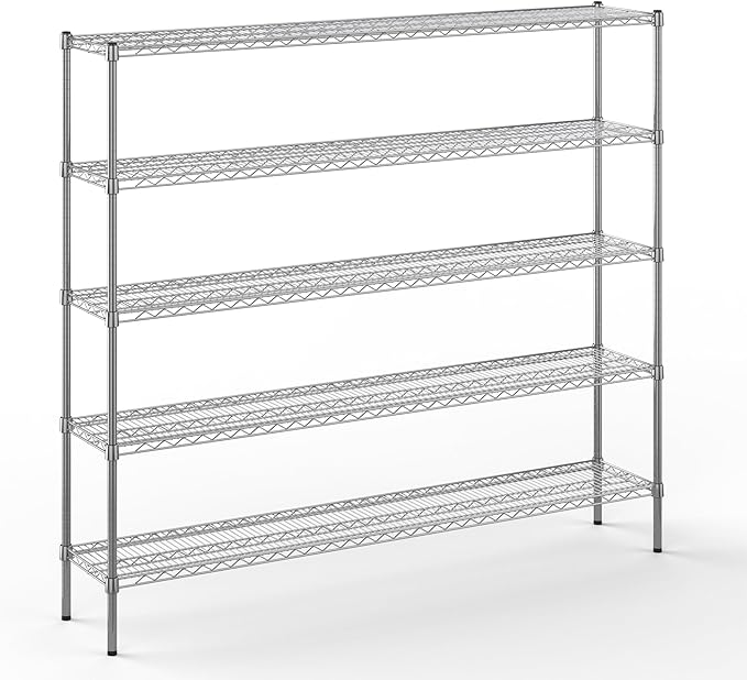 Regal Altair 14" Deep x 72" Wide x 64" Height Wire Shelving Kit | 5-Tier | NSF Commercial Storage Rack Unit