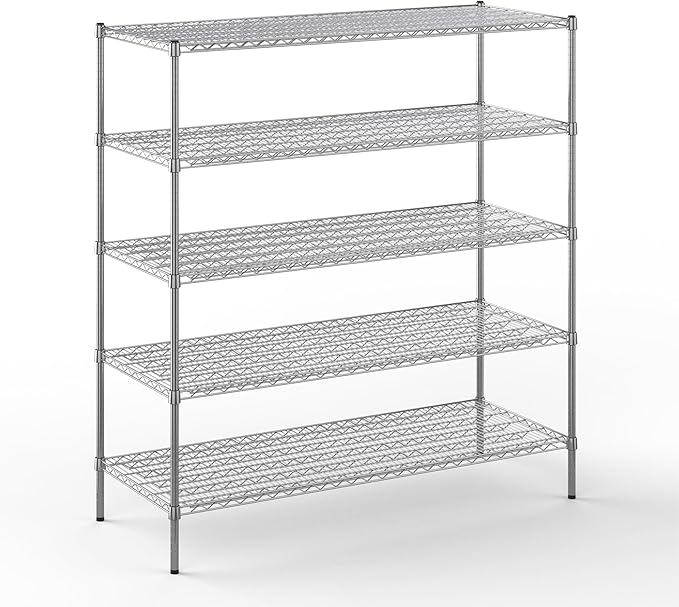 Regal Altair 24" Deep x 60" Wide x 64" Height Wire Shelving Kit | 5-Tier | NSF Commercial Storage Rack Unit
