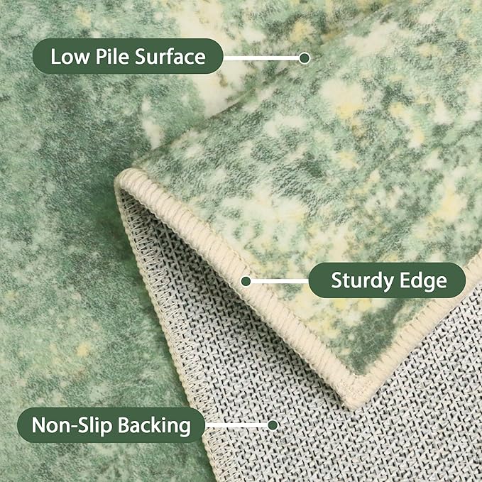 GENIMO Rugs for Bedroom-Washable 6x9 Area Rugs Lightweight Low Pile, Modern Printed Non-Slip Carpet for Living Room, Playroom, Dining Room, Office, Desert Dawn