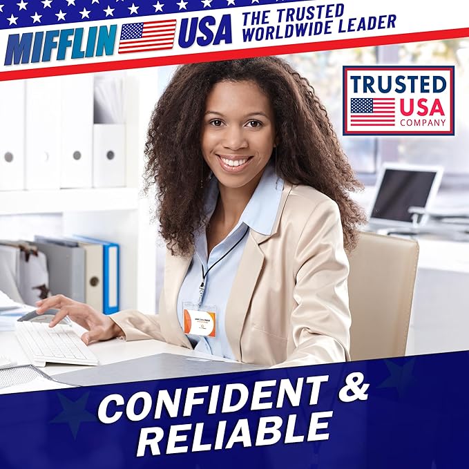 Mifflin-USA Card Protector (4x3 Inch, Clear, Bulk 50 Pack) Quick Load Horizontal No Zipper Name ID Badge Holder