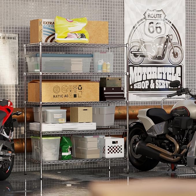 Regal Altair 21" Deep x 48" Wide x 64" Height Wire Shelving Kit | 5-Tier | NSF Commercial Storage Rack Unit