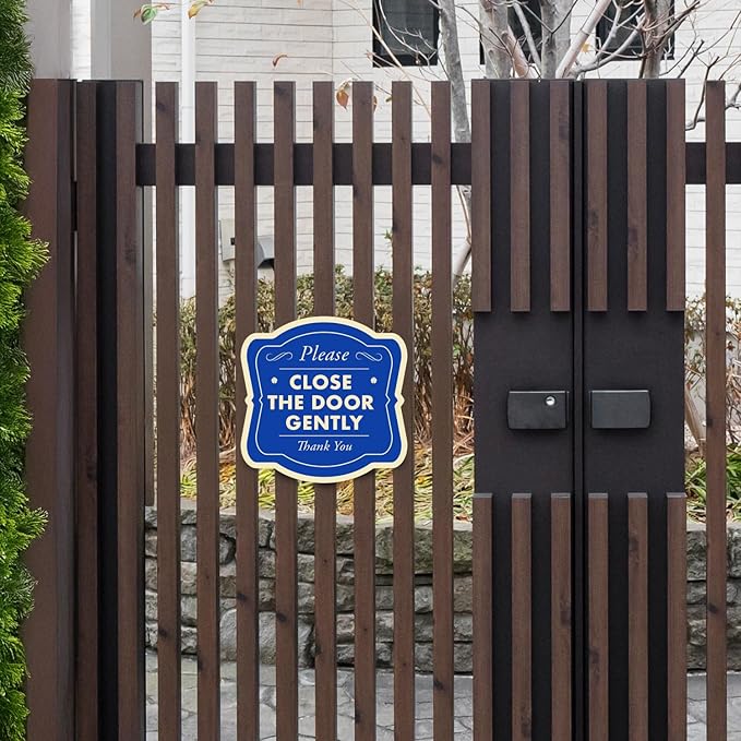 Custom Decorative Outdoor Metal Sign, Personalized Aluminum Driveway Sign - Waterproof, Made in USA - Design 3 Blue Steel 18x18 In