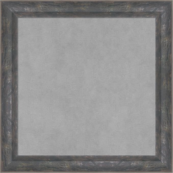 Amanti Art Grey Framed Magnetic Board 19x19 Small Vision Board for use with Magnets, 100% metal sheet to display items as office decor or for home organization in mudroom, kitchen or kids room