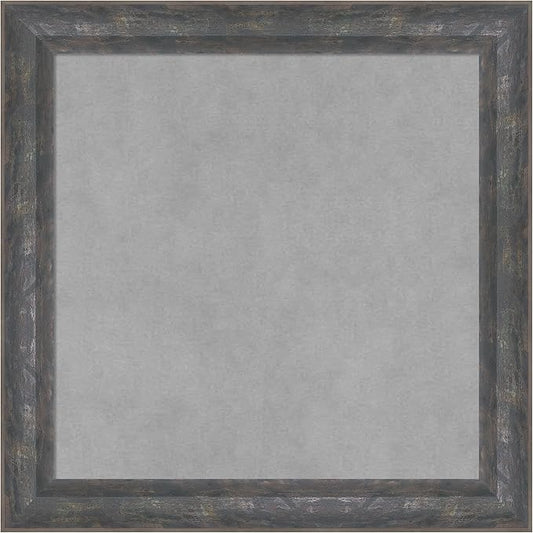 Amanti Art Grey Framed Magnetic Board 19x19 Small Vision Board for use with Magnets, 100% metal sheet to display items as office decor or for home organization in mudroom, kitchen or kids room