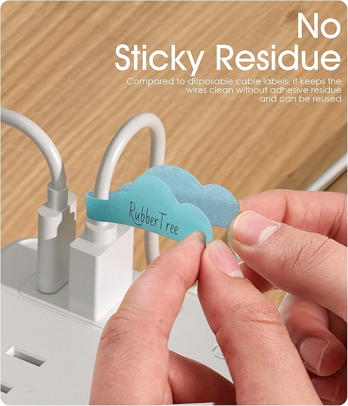 Nearockle 60Pcs Cable Labels for Organizing Wires and Identification, Upgraded Large Size Cord Labels for Electronics Cable Management, Write on Cord Tags-Multicolor