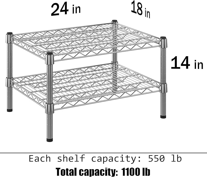 Regal Altair 18" Deep x 24" Wide x 14" Height Wire Shelving Kit | 2-Tier | NSF Commercial Storage Rack Unit