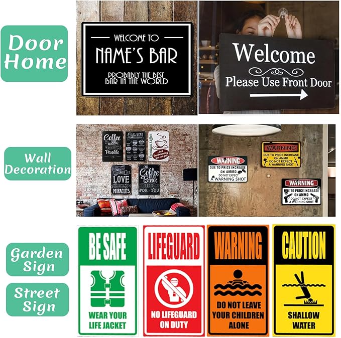 Custom Sign, Personalized Street Sign Metal with Your Text, Name, Logo, Photo for Office, Business, Workplace, Home, Cafe, Bar, Indoor, Outdoor