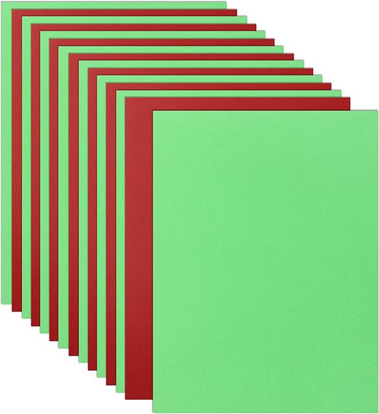Guakicae 32 Sheets Christmas Red Green Cardstock 8.5 x 11 Crafts Paper, 80lb Premium Card Stock for DIY Card Making, Invitations, Thank You Cards, Party Decorations, Festival blessings