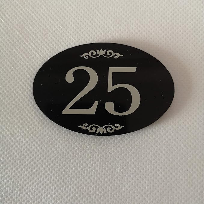 StayMax Locker Number Signs Door Sign with Self-Adhesive Tape Number Black (1-50)
