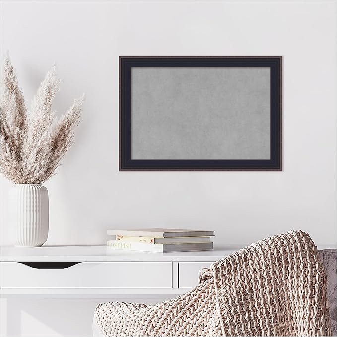 Amanti Art Black Framed Magnetic Board 15x21 Small Vision Board for use with Magnets, 100% Metal Sheet to Display Items as Office Decor or for Home Organization in mudroom, Kitchen or Kids Room