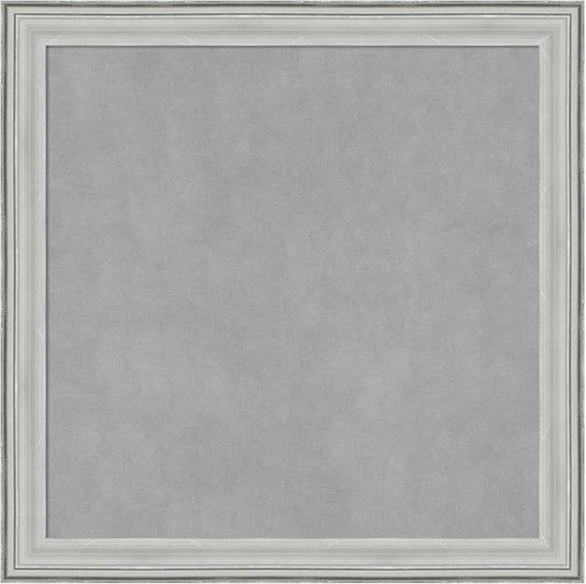 Amanti Art Silver Framed Magnetic Board 23x23 Medium Vision Board for use with Magnets, 100% Metal Sheet to Display Items as Office Decor or for Home Organization in mudroom, Kitchen or Kids Room