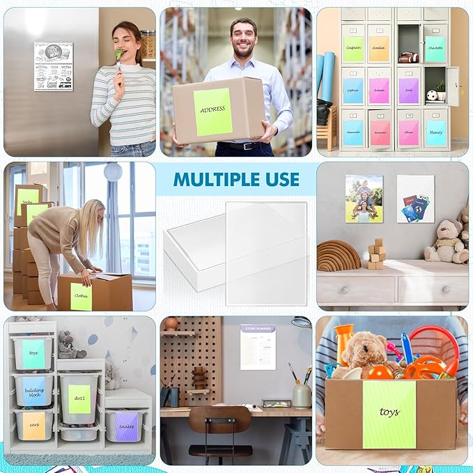Outus Self Adhesive Shop Ticket Holders Clear Plastic Sleeves Adhesive Pockets Work Order Job Ticket Holders for Home Office Posting Signs(8.5 x 11 Inch,120 Pcs)