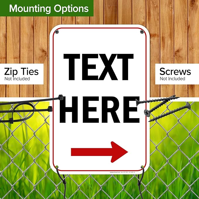 Custom Arrow,Custom Directional Sign, Right Arrow, 12x18 Inches, 55 mil thick HDPE (high density polyethylene) Made in USA by My Sign Center