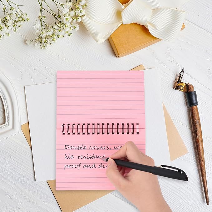 Koogel 400PCS Index Cards with Rings, 4x6 Colored Ruled Index Cards with Waterproof Covers for Back to School, Flashcard Recipe Note Card for Studying Nursing School College Essentials, 4 Colors