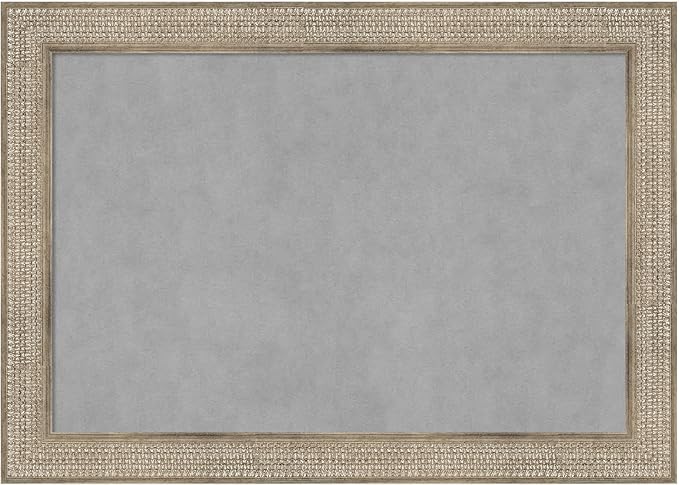 Amanti Art Silver Framed Magnetic Board 30x42 Large Vision Board for use with Magnets, 100% Metal Sheet to Display Items as Office Decor or for Home Organization in mudroom, Kitchen or Kids Room