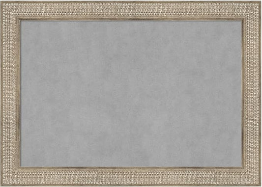 Amanti Art Silver Framed Magnetic Board 30x42 Large Vision Board for use with Magnets, 100% Metal Sheet to Display Items as Office Decor or for Home Organization in mudroom, Kitchen or Kids Room