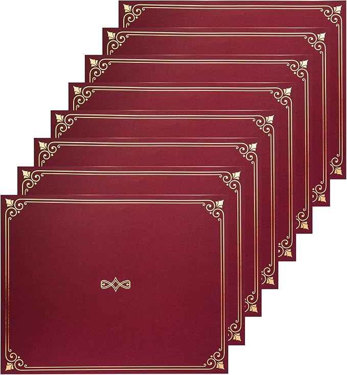 Certificate Holders, 25-Pack Certificate Covers for Letter Size 8.5 x 11 Inch Paper, Certificate Folders, Red, 9 x 11.5 Inches