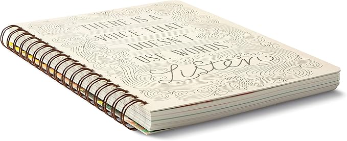 Compendium Spiral Notebook - There is a voice that doesn't use words. Listen. — A Designer Spiral Notebook with 192 Lined Pages, College Ruled, 7.0”W x 9.25”H