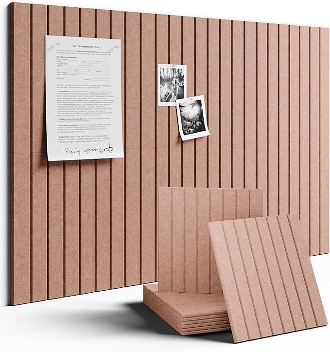 Large Felt Bulletin Board 36"x24" Cork Board Alternative - 6 Pack with 40 Safe Removable Adhesive Tabs, Cork Boards for Walls Felt Boards for Home Office Classroom Pin Board-Terracotta