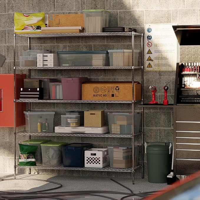 Regal Altair 24" Deep x 72" Wide x 86" Height Wire Shelving Kit | 5-Tier | NSF Commercial Storage Rack Unit