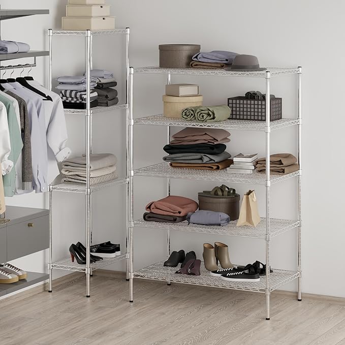 Regal Altair 24" Deep x 42" Wide x 64" Height Wire Shelving Kit | 5-Tier | NSF Commercial Storage Rack Unit
