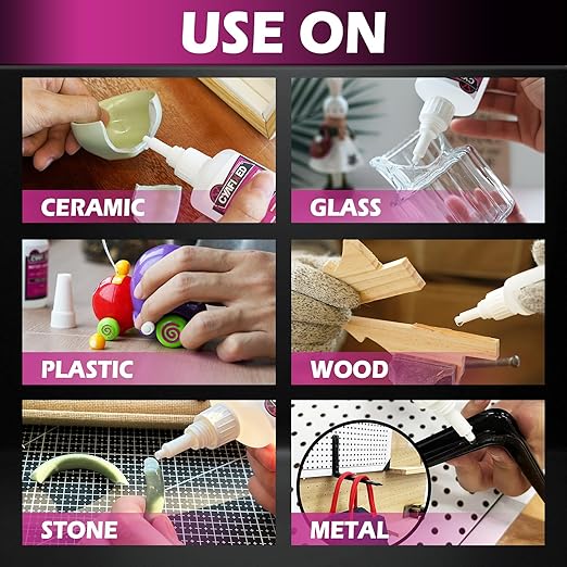 Medium-Thick Super Glue for Wood Plastic Ceramic, 56.8 Gram (2oz) All Purpose Clear Cyanoacrylate Adhesive, Heavy Duty CA Glue for 3D Printing PLA Model Shoe Aquarium Leather Glass Rubber Craft