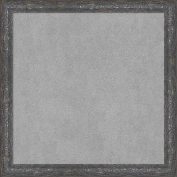 Amanti Art Grey Framed Magnetic Board 27x27 Medium Vision Board for use with Magnets, 100% Metal Sheet to Display Items as Office Decor or for Home Organization in mudroom, Kitchen or Kids Room