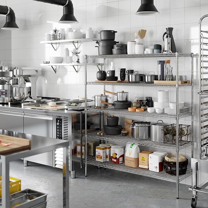 Regal Altair 18" Deep x 54" Wide x 64" Height Wire Shelving Kit | 5-Tier | NSF Commercial Storage Rack Unit