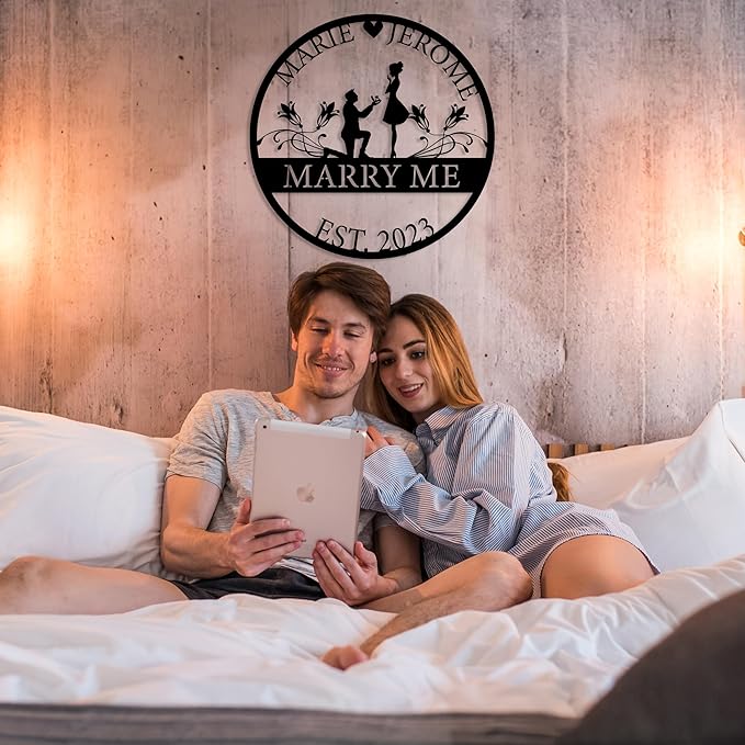 Personalized Valentines Metal Wall Sign, Custom Infinity Heart Love Couple Name Sign, Valentine's Wedding Gifts for Couples, Metal Engagement Sign, Home Decoration, Gift for Anniversary