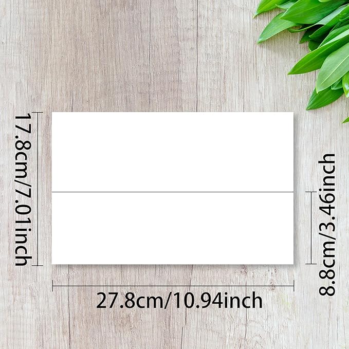 WTYONZEL 30 Pack Printable Name Tent Cards,3.5"x 11" Blank Folding Paper for Place Cards & Table Cards(White)