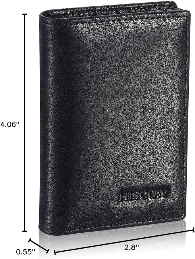 Leather Business Card Case Holder for Men & Women, Italian Calfskin