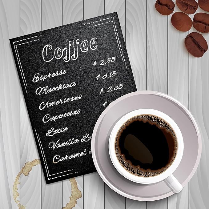 Bouiexye 2 Pack 8.1x12 in Chalkboard Signs with Stand for Tables Small Chalk Board Signs Tabletop Message Board Sign with Wood Base for Home Decorations Coffee Shop Restaurant Kitchen Wedding Party
