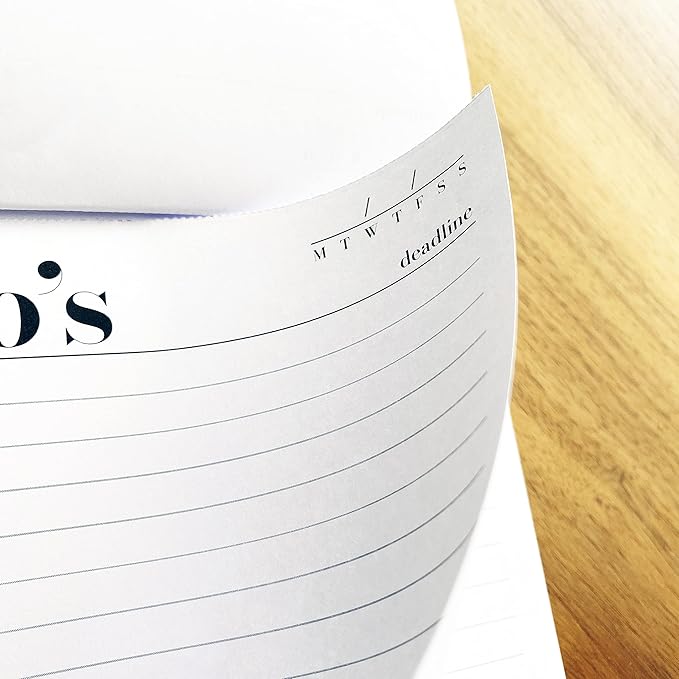 To Do List Notepad A5 Size (8.3"X5.8") Daily To Do List Planner, Productivity Planner, Stylish Design, Quality Thick Paper, Hardcover, Undated, Ruled Pages, Checkboxes, Deadline Column, Date Section.