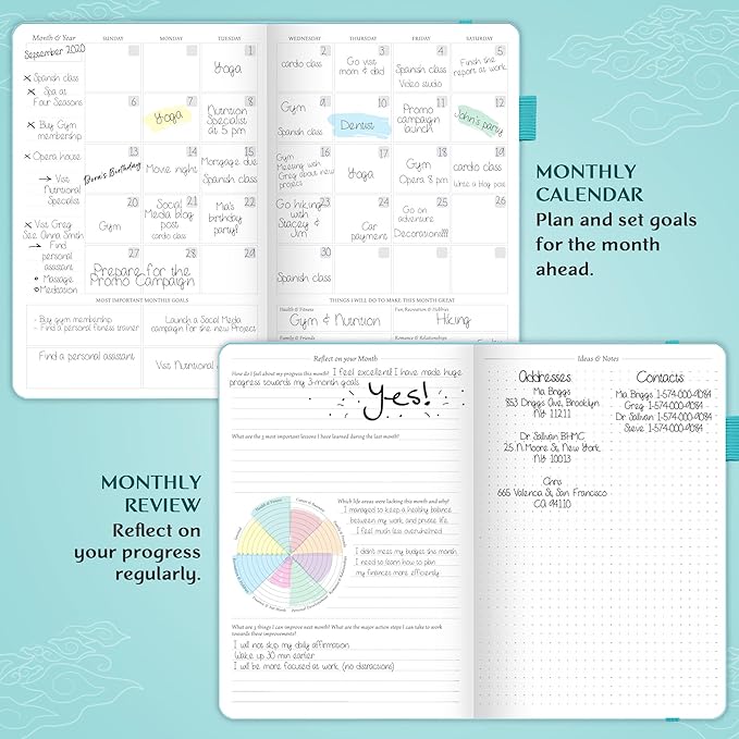Legend Planner – Weekly & Monthly Life Planner to Hit Your Goals & Live Happier. Organizer Notebook & Productivity Journal. A5 (Turquoise)