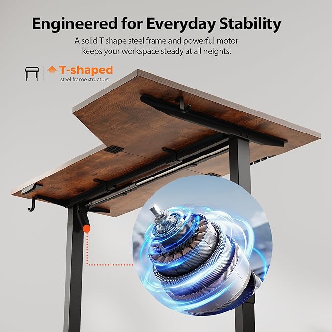 Agilestic Electric Standing Desk, L-Shaped 59 Inches Height Adjustable Desk, Sit and Stand up for Work Office Home, Ergonomic Rising Computer Table for Home Office with Splice Board, Rustic Brown