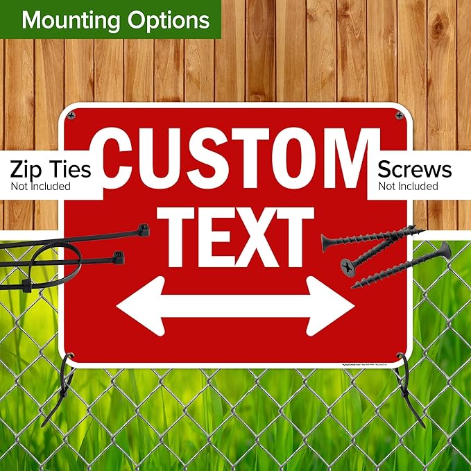 Custom Arrow,Custom Directional Sign, Two way Arrow,18x24 Inches, 55 mil thick HDPE (high density polyethylene) Made in USA by My Sign Center