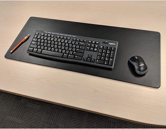 Black Leather 30" x 12.5" Keyboard/Mouse Desk Mat