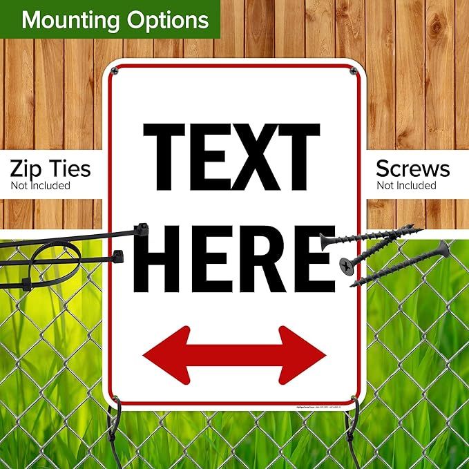 Custom Arrow,Custom Directional Sign, Two Way Arrow,18x24 Inches, 55 mil thick HDPE (high density polyethylene) Made in USA by My Sign Center