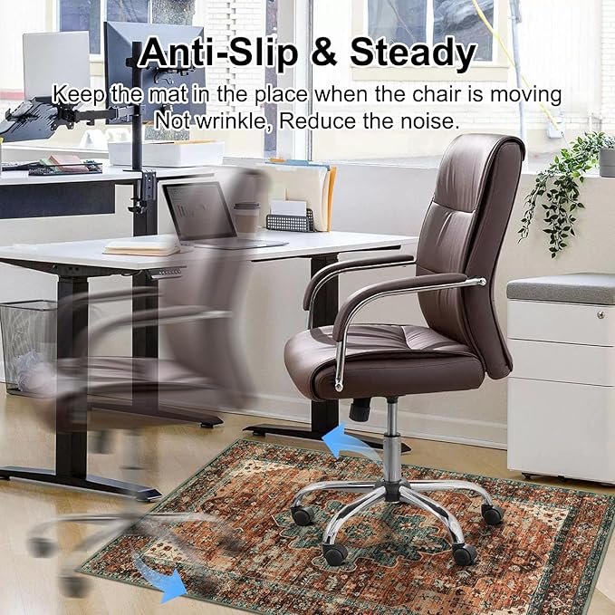 Anidaroel 36"x48" Chair Mat for Hardwood Floor/Tile Floor, Desk Chair Mat for Hard Floors, Under Desk Rug Protector for Rolling Chair, Computer Gaming Chair Mats, Low Pile Carpet Floor Mat