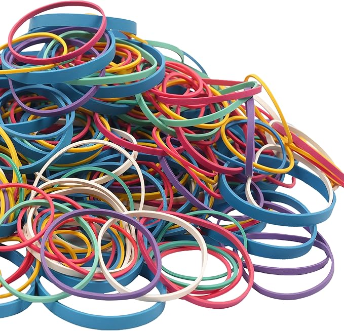AMUU Rubber Bands Assorted Multicolor 0.5 lb/227g Size #64#33 Size #16 Rubber Bands for Office Supplies Home Money Elastic Bands