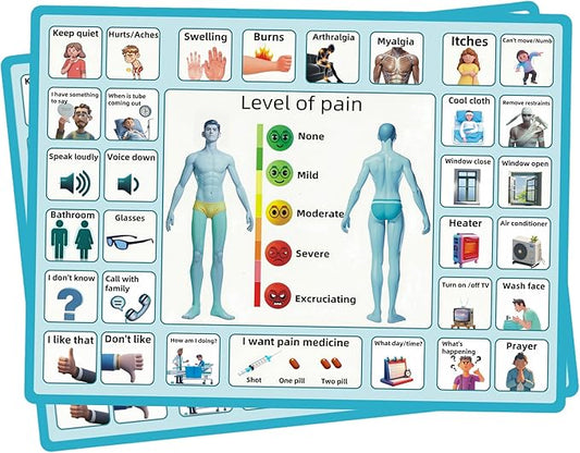 2 Pcs 15''x 11''Nonverbal Communication Board,for Patient、Stroke Therapy Equipment for Adults、AAC Device for Autism、Communication Board for Nonverbal People（no Handle）
