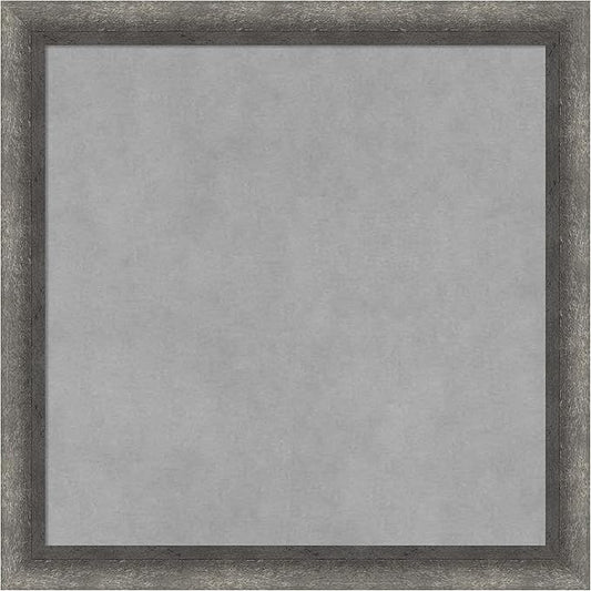 Amanti Art Grey Framed Magnetic Board 18x18 Small Vision Board for use with Magnets, 100% Metal Sheet to Display Items as Office Decor or for Home Organization in mudroom, Kitchen or Kids Room